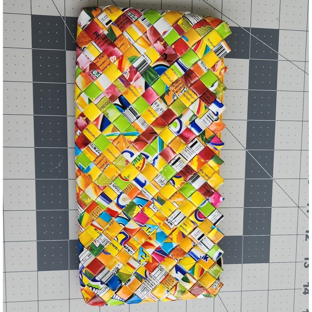 Multicolor Hand Made Bag Zipper Pouch Yellow Zipper vantage